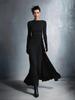 Autumn 2025 European & American One-Shoulder Twist Waist Maxi A-line Dress