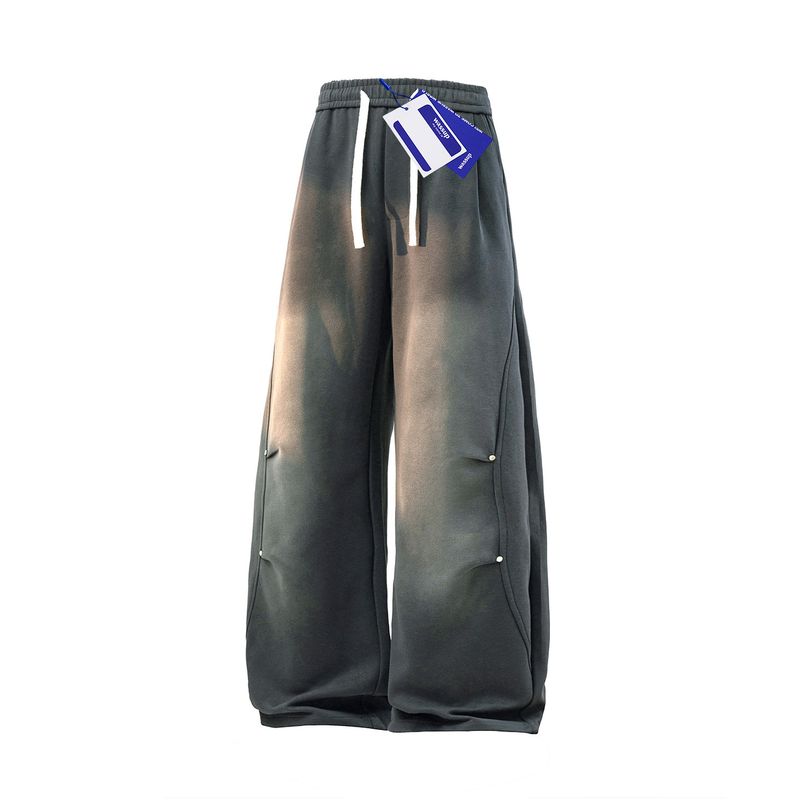

Wassup Trendy American-Style Casual Heavyweight Sweatpants for Men, Autumn Loose Casual Wide-Leg Pants, Youth Long Pants Black Gray 4XL