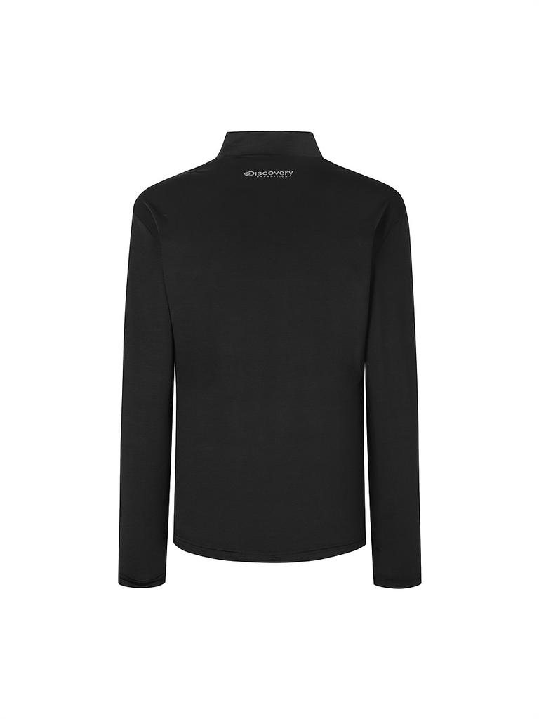 DISCOVERY EXPEDITION Freshvent Men'S Layered Mock Neck Long Sleeve T-Shirt (Black)