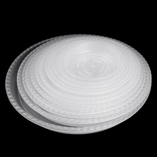 10 ks Plastové květináče odkapávací tácky Průhledné kulaté kreativní podšálky Dekor