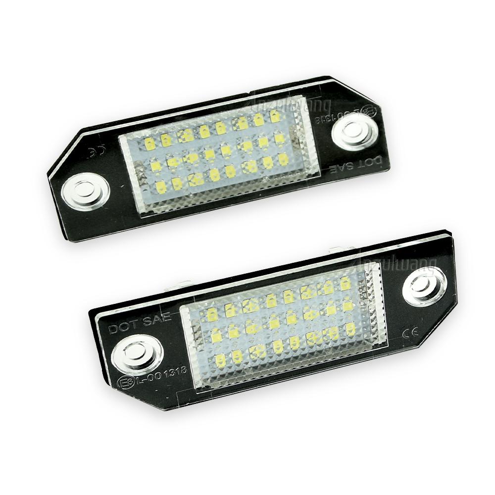 2Pcs LED Number License Plate Light Lamps Accessories For Ford Focus C-MAX MK2 03-08 Car Exterior Lighting Replacement