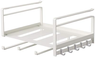 Yamazaki Jitsugyo 4746 Multifunkčný držiak pod skrinku, Biely, cca. Š30,5 x H24,5 x V18 cm, Tanier, Veľkokapacitné skladovanie v kuchyni, Držiak na kuchynské utierky