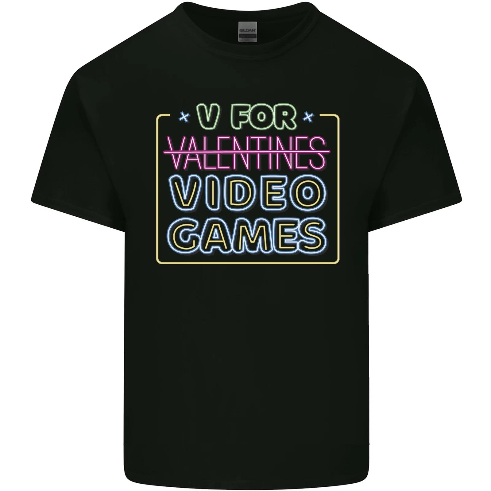 V Video Games Anti Valentines Day Gamer Gaming Kids T-Shirt Childrens S