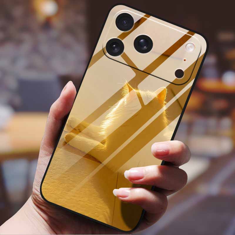 Phone Case for Iphone 17 Pro Max Iphone17 Air Tempered Glass Hard Back Cover Bumper 17pro Funda Cartoon Anime Fashion Pattern