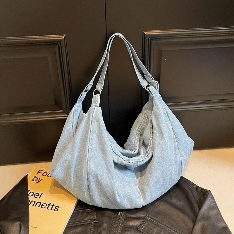 Cowboy fabric shoulder bag for women autumn and winter new casual light travel single shoulder axillary