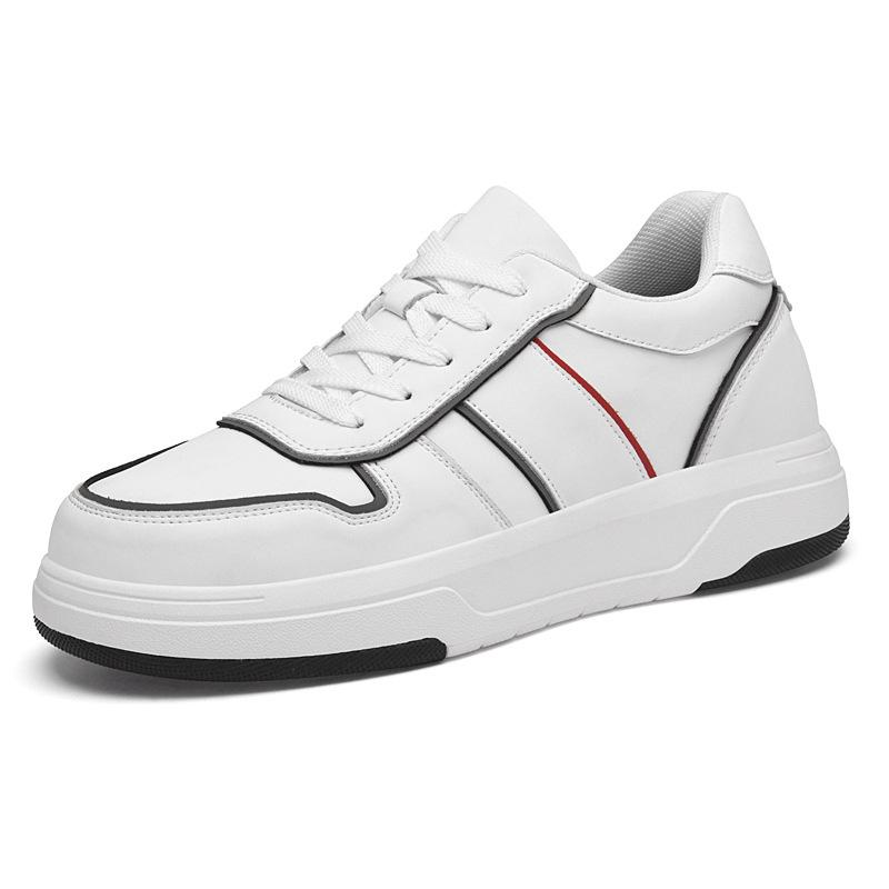 Fashion New Leathe Height Increasing Shoes for Men's 6CM Invisible Elevator Sneakers Fashion White Tennis Sport Formal Shoes Big Size 45