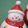 Hand Carved Wooden Santa/Snowman/Tree Figurine Carving Ornament Christmas Miniature Sculpture Table Decorations Gift