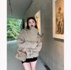 Women's Stand Collar Long Sleeve Jacket Loose Fit Commuter Windbreaker Coat