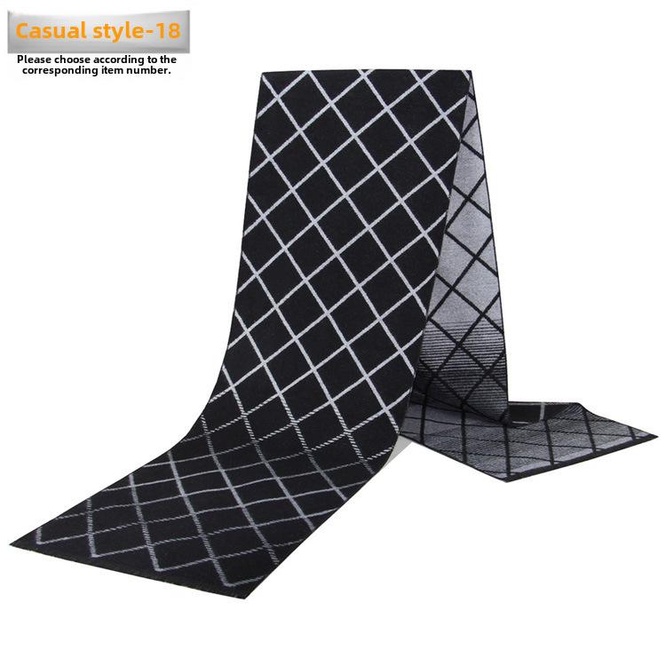 Men's Autumn & Winter Plaid Imitation Cashmere Scarf - Warm & Thick Custom Design