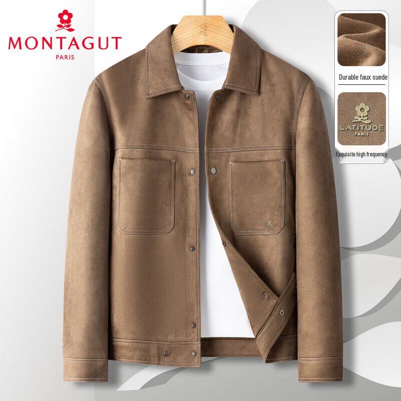 

MONTAGUT Men s Autumn Faux Suede Double Pocket Work Jacket L