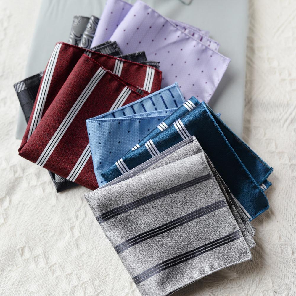 Men's Polyester Silk Pocket Square Handkerchief for Business, Formal, and Wedding Attire.