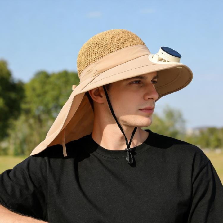 Fashion Solar Fan Cap Light Weight Cooling Fan Hat Large Eave Sunshade Cap For Outdoor Enthusiast Hot Weather Use