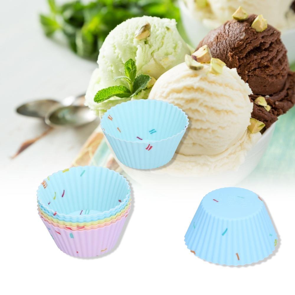 20pcs Silicone Material Non-Stick Baking Molds Food Grade Reusable Baking Cups Cupcake Making Round