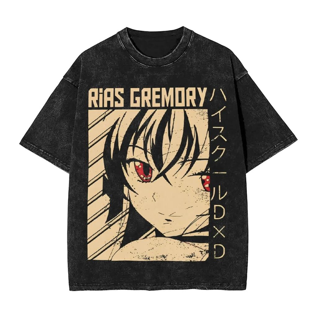High School DxD Rias Gremory Anime Graphic Unisex Heavy Cotton Vintage Black Streetwear T-Shirt