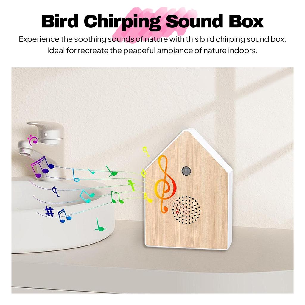 Bird Chirping Sound Box Compact Bird Sound Machine Realistic Audio Indoor Ambient Noise for Home Bedroom Balcony Living Room