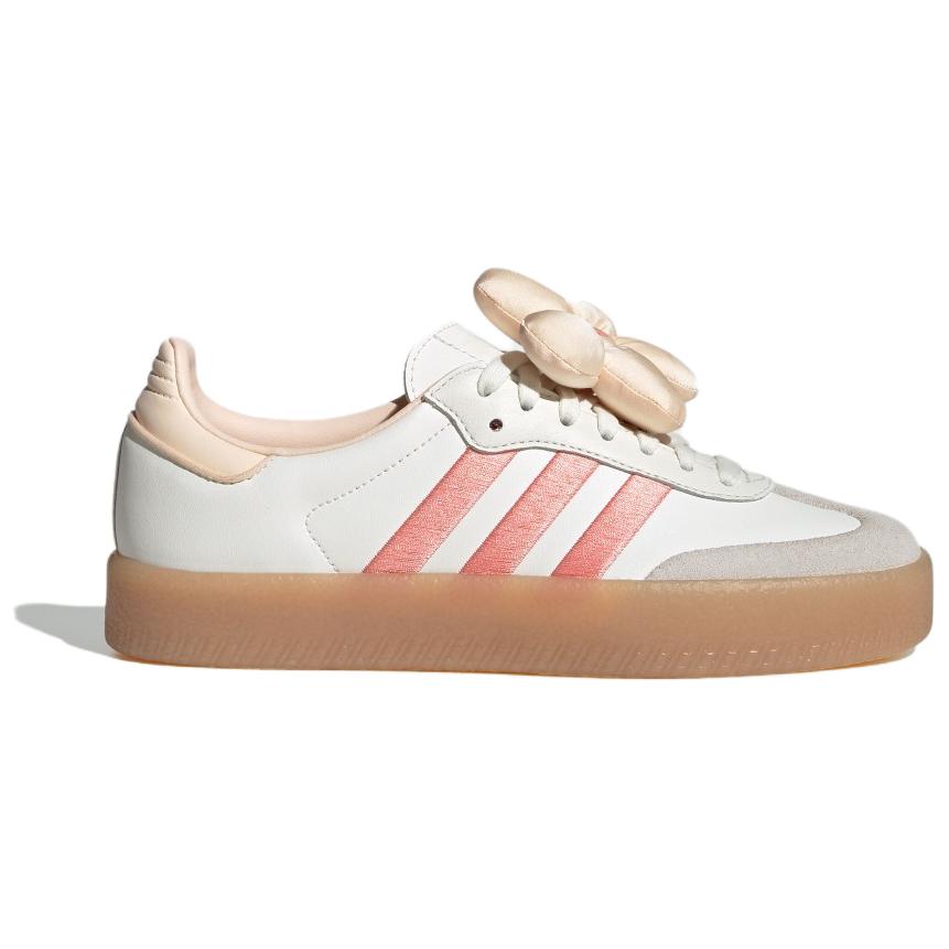 Adidas Originals SAMBAE Low Top Skateboard Shoes Women's White Pink Sneakers JR3334