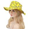 Cute Yellow Duck Cartoon Bucket Hat For Men Women - Summer Uv Protection Fishing Cap With Adjustable Chin Strap, Retro 80S 90S S