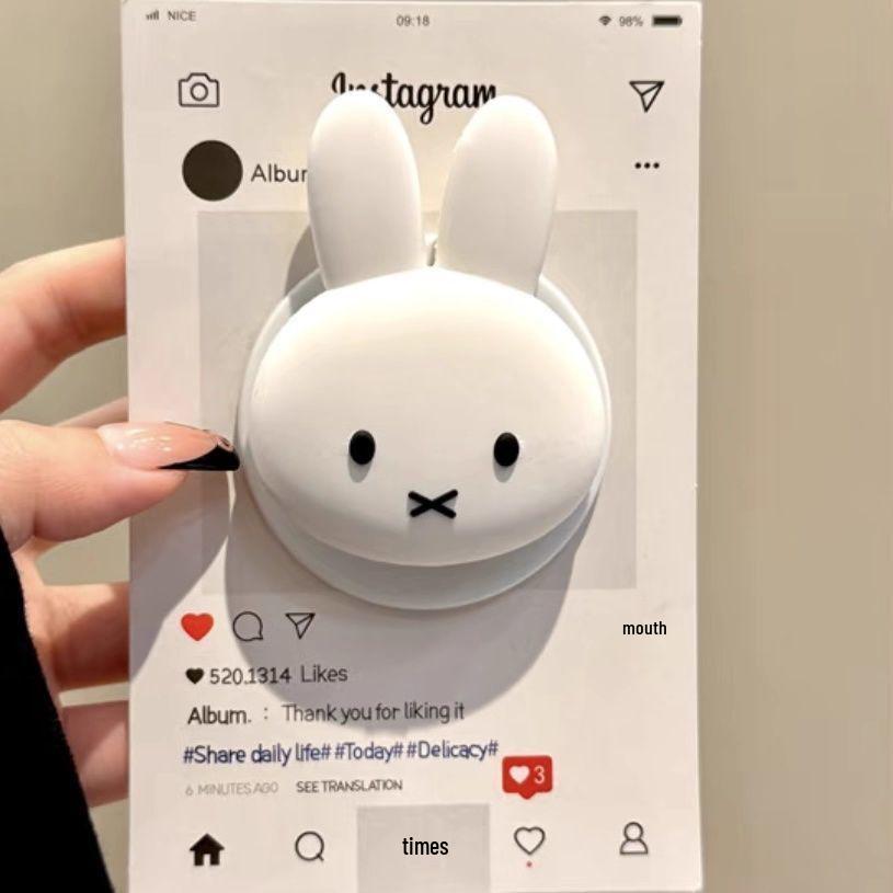 3D Brown Miffy Rabbit MagSafe Magnetic Airbag Phone Holder - Telescopic, Portable, and Perfect for Watching Drama