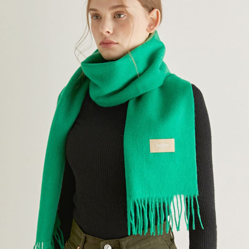 

halden wool color muffler (M007_green) green