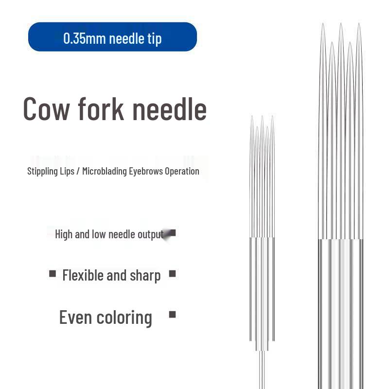 Microblading Augenbrauen- & Lippenmaschine: Halbwegwerf-Kappen mit drei Zacken und Nadeln für Präzisions-Pointillismus