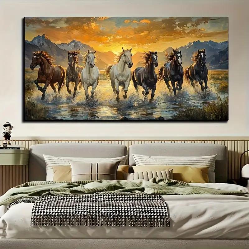 Seven horses, canvas wall art frameless wall decoration