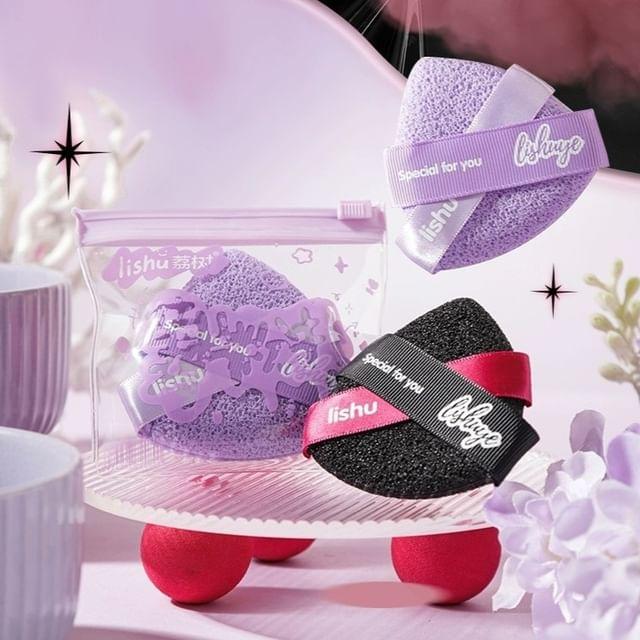 lishu - Sweet Cool Series Face Cleansing Puff - 2 Colors Black - 1pc