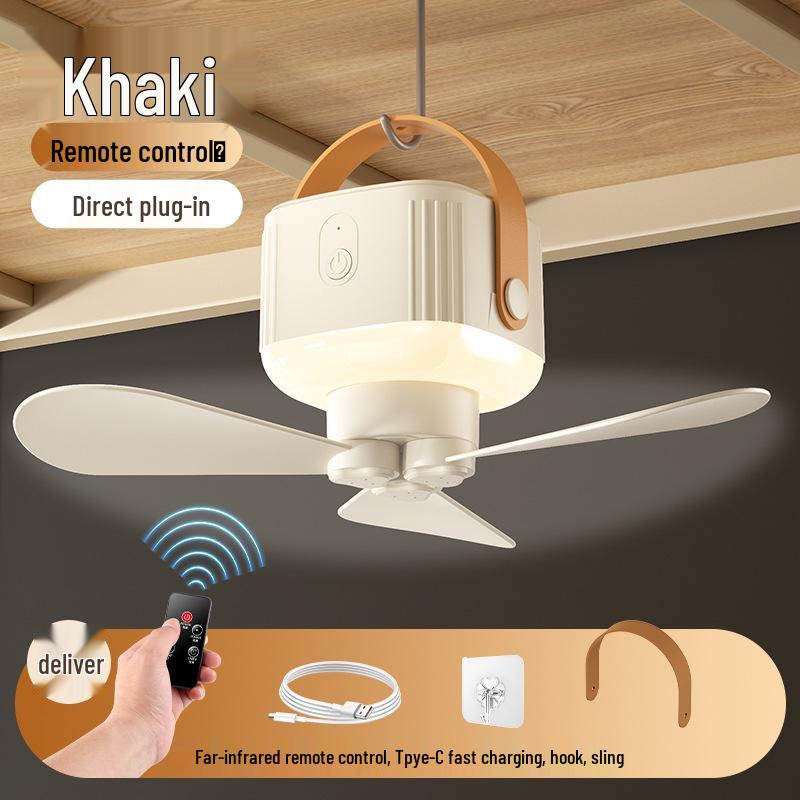 Portable Multi-Functional Ceiling Fan: Rechargeable & Remote-Controlled, Ideal for Camping & Wall/Desktop Mounting