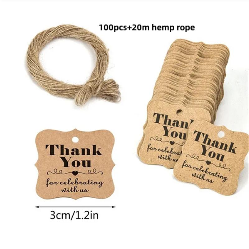 100pcs+20m hemp rope. Thank you for celebrating with us. Handmade tags, gift decorations, blank price tags