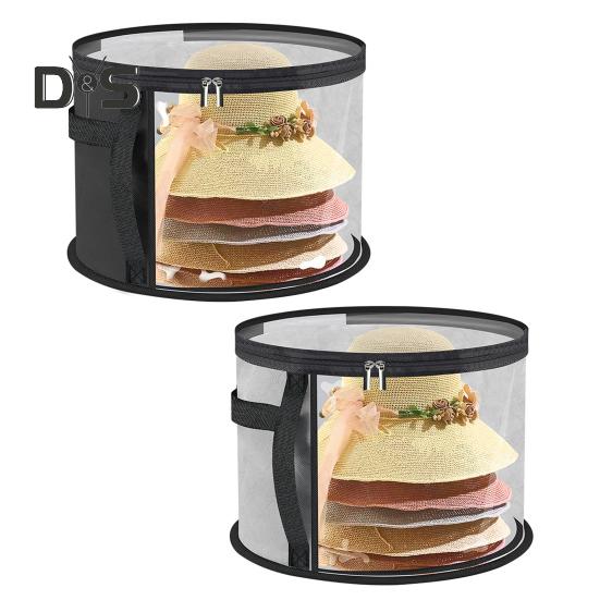 Nadměrná průhledná taška na klobouky s uchem, zapínáním na zip, průhledným designem, skládací organizér na kovbojské klobouky, pouzdro na klobouky se širokým okrajem