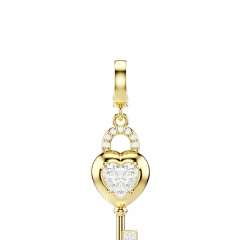 Swarovski Idyllia Charm Gold Tone Heart With Key Charm