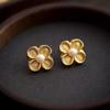 French Pearl Four-Leaf Clover Stud Earrings - Elegant and Versatile Design