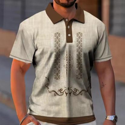 3D Printed Vintage Race Pattern Polo Polo Shirt Clothing Casual Short Sleeve Lapel Golf Lining