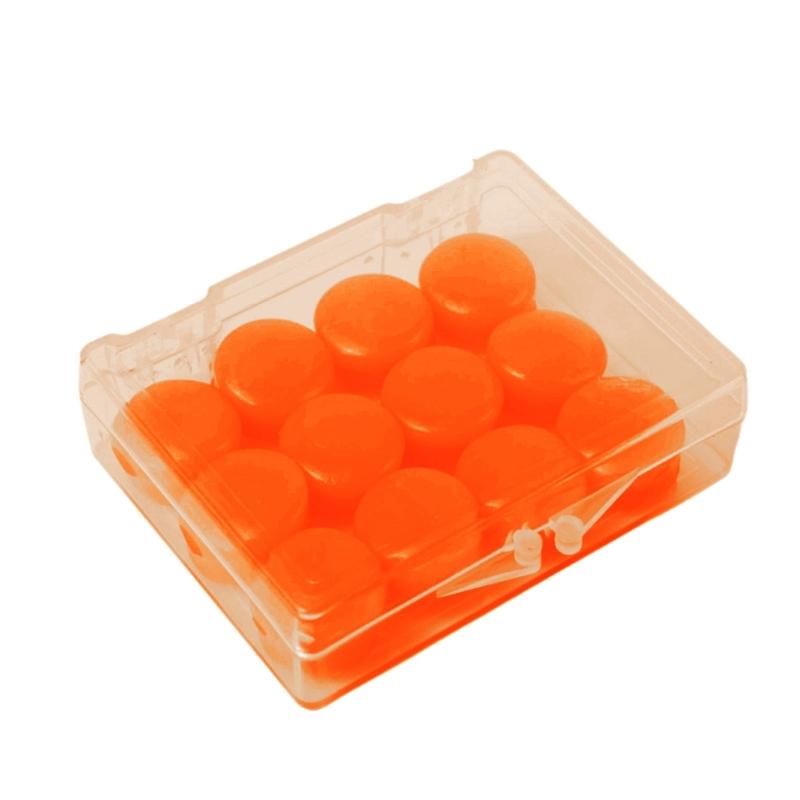 

12Pcs Silicone Ear Plugs Surfings Earplugs Suitable for Swimming Travel Reusable Earplugs for Sleeping Noise Cancelling оранжевый