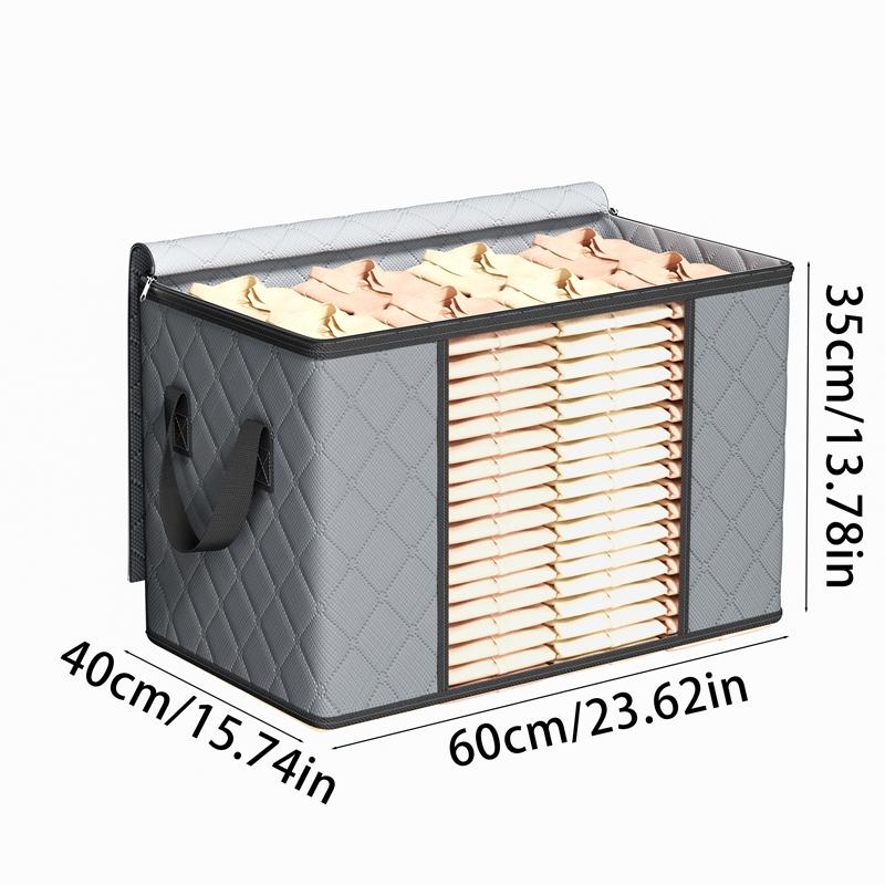 

Сумка для хранения одежды большой вместимости Складная сумка для хранения может быть оконной и ручной сумкой для хранения одежды и одеял серый