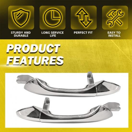 2x Exterior Outside Outer Door Handle Rear Right Left For 2008-2012 Honda Accord