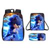 Children Cartoon Pattern Breathable Backpack Three Piece Set