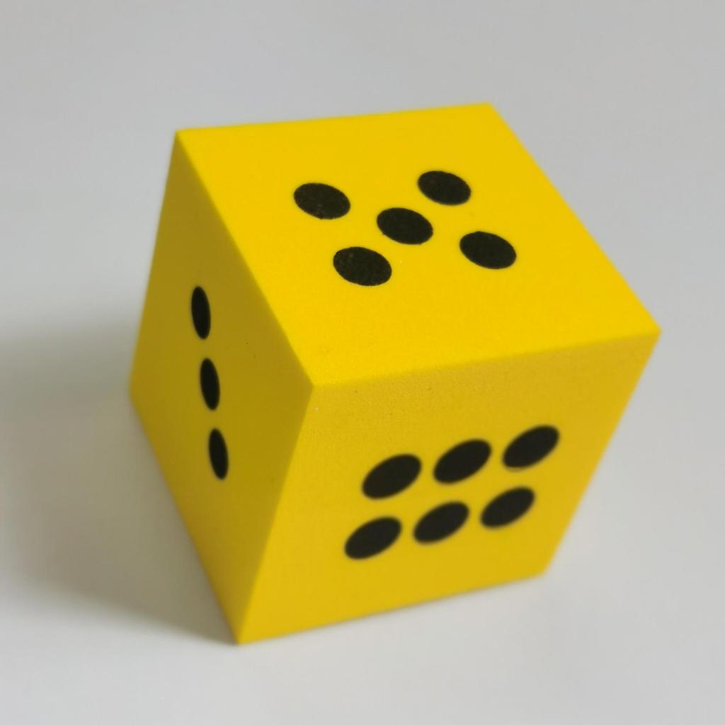 8cm EVA Rounded Corner Foam Dice - Six-Sided, 3.8cm Square