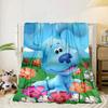 Cartoon Blue dog Blanket Flannel Blanket for bed, sofa, Camping, Hiking, Picnic Essentials, gift for family Fan gifts