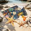 Custom Name Personalized Pocket Monster Print Beach Towel, for Trip Camping Beach Party Home Decor, Birthday Gift for Family & Friends
