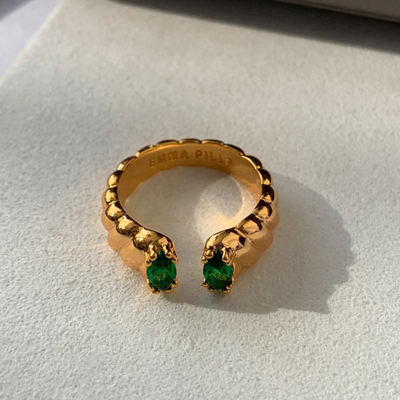 Vintage Gold Color Shiny Colorful Inlaid Zircon Open Ring for Women Trendy Temperament Wedding Engagement Ring Jewelry