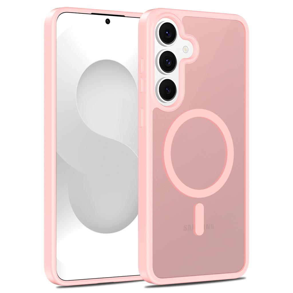 Haptik wie Haut Magnetische Handyhülle für Samsung Galaxy S25 FE 6,7 Zoll Magsafe Kabelloses Laden TPU-Rahmen Harte Kunststoff-Rückseite