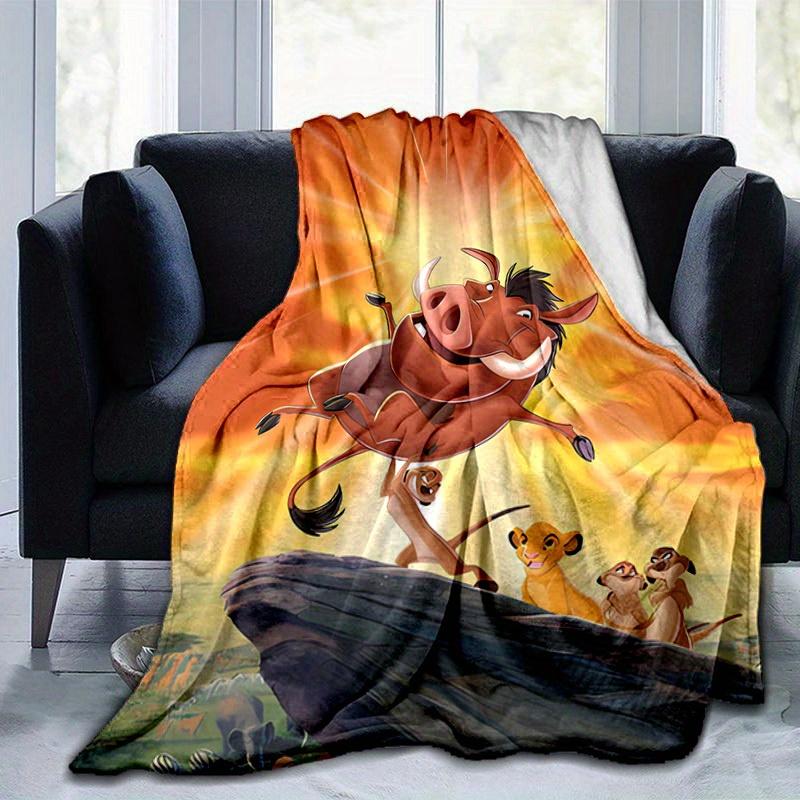 1pc. Cartoon Lion King Simba Timon Pumbaa Blanket, Soft Warm Throw Blankets for Bed Couch Sofa, Suitable for All Seasons, Perfect Home Decor