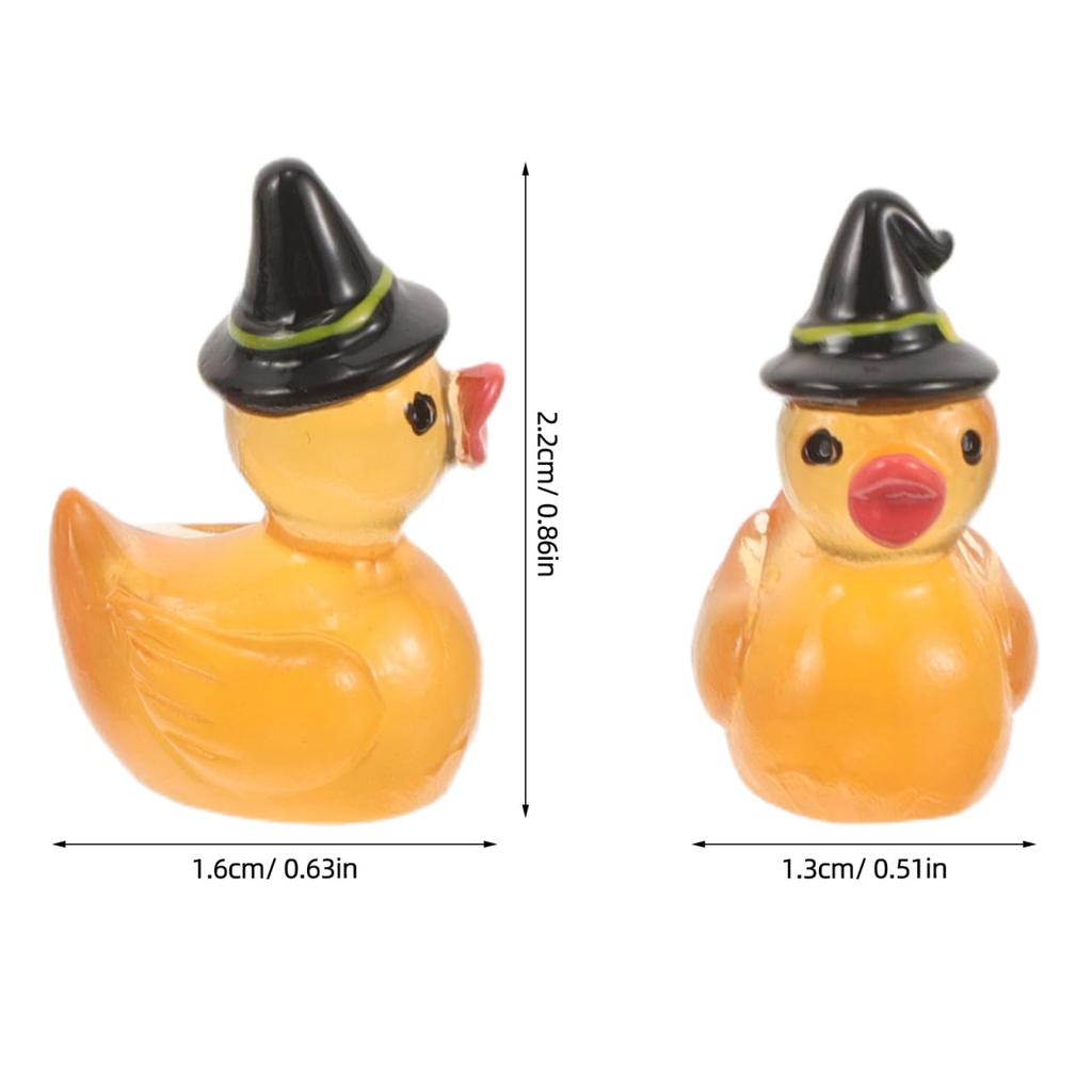 KESYOO 20pcs Halloween Decorations Miniature Glow-in-the-Dark Ducks Halloween Ornaments Witch Resin Duck Mini Figures Terrarium Dollhouse Succulents