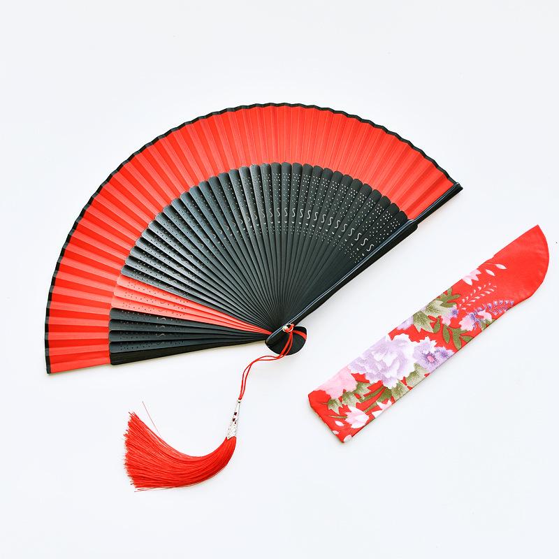 Red Dancing Fan: Classical Chinese Style Folding Fan, Easy-Open Hanfu Accessory