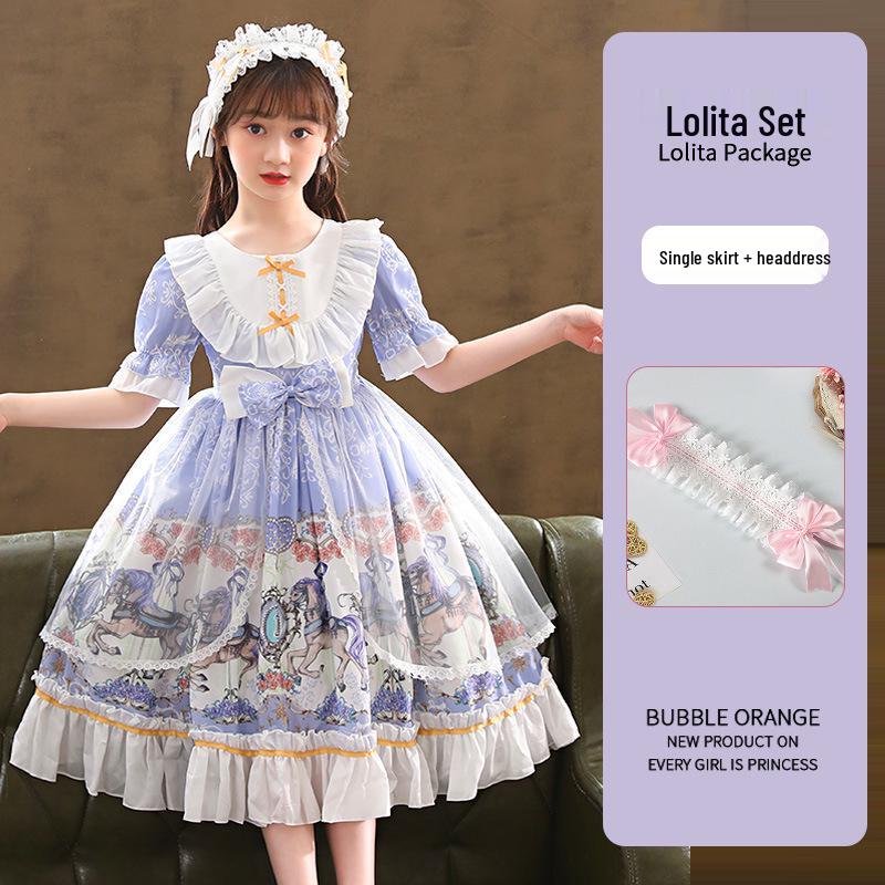2026 New Lolita Princess Summer Short-Sleeve Stylish Girls' Dress