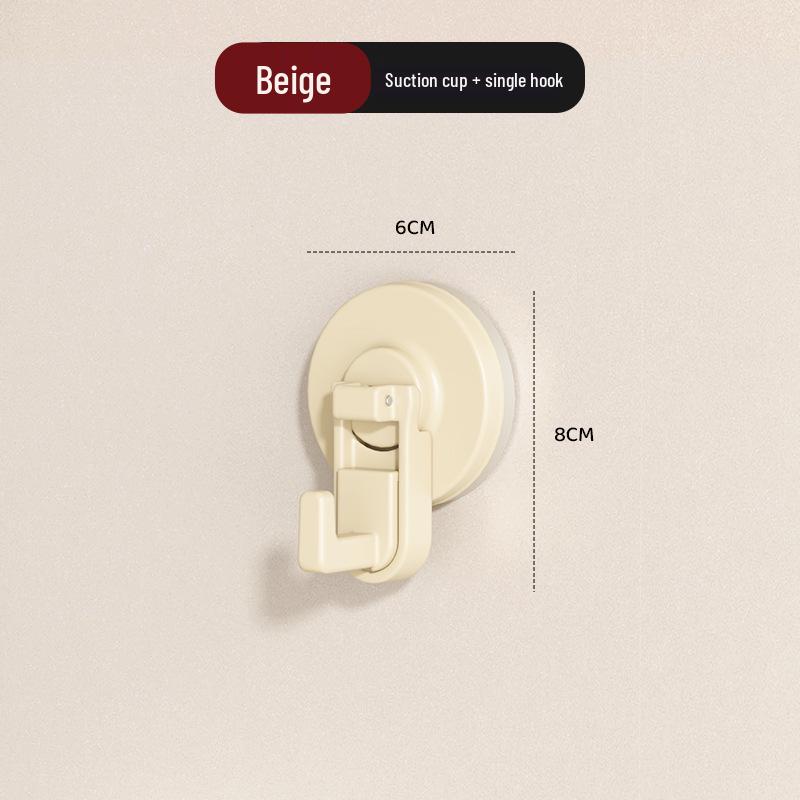 Punch-Free Suction Cup Hook: Traceless Adhesive Kitchen & Bedroom Storage Rack for Pots, Lids, & Utensils