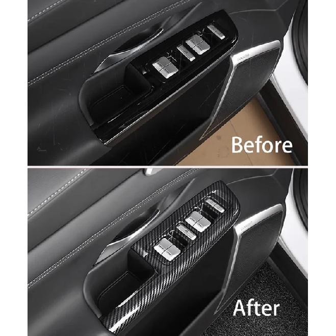 For XPENG G9 Carbon Fiber Car Door Window Lift Panel Frame Trim Cover Auto Interior Decoration Stickers   2024 2025
