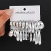 10Pcs Vintage Irregular Smooth Chunky Earrings Set for Women Geometry C Shape Silver Color CCB Earrings Trendy Jewelry Gift 2026