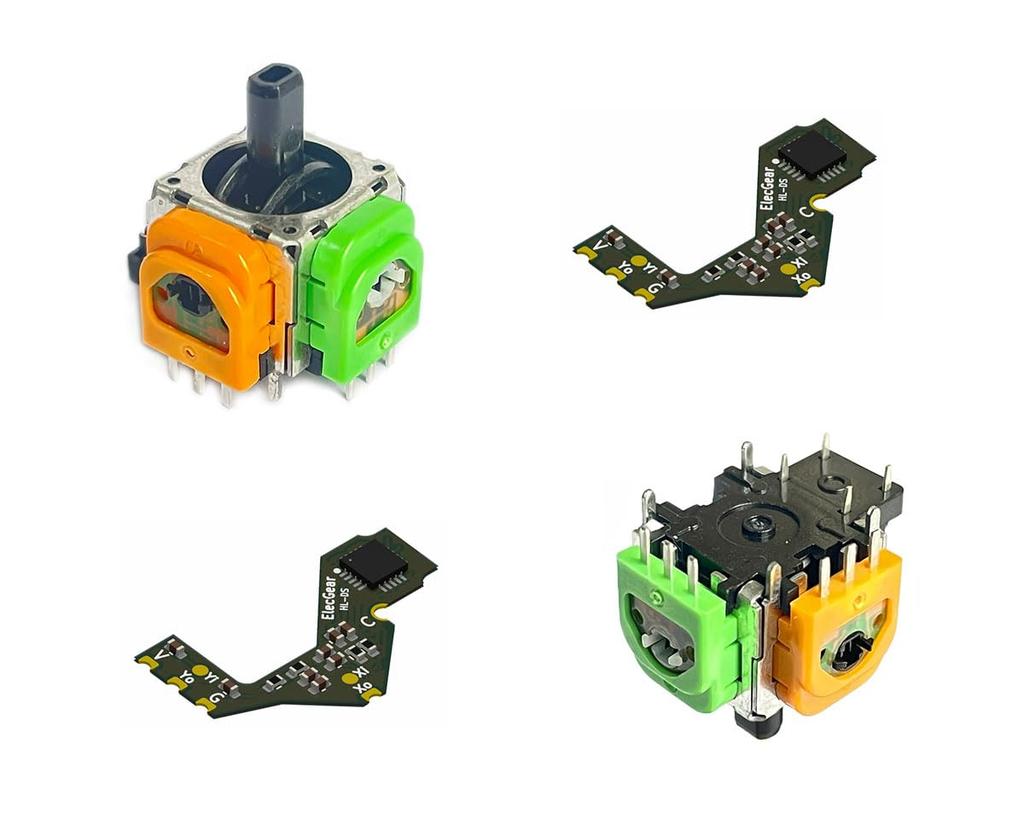 ElecGear Hall Sensor Joystick Erstatning for DualShock PS4 2 stk Elektromagnetisk Hall Joystick Kontrollspak 2 stk Kalibrerings-PCB Avlodding Reparasjon