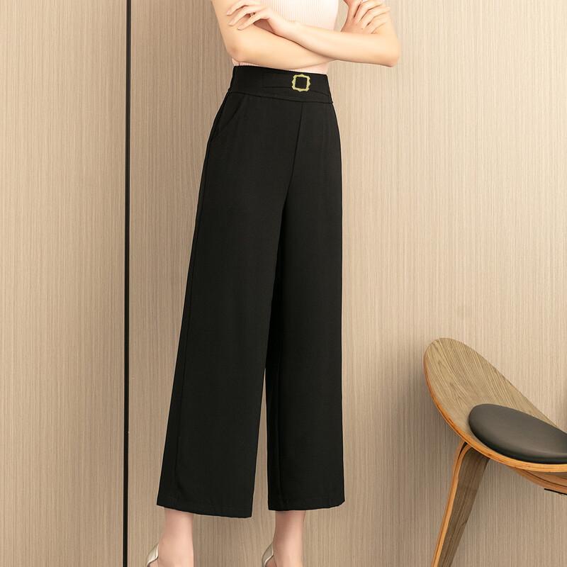 

Mid-Aged Women s Summer High-Waist Wide-Leg Pants XL